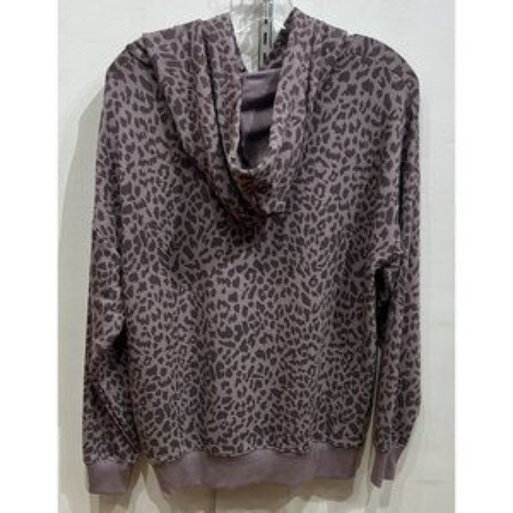 Buffalo Womens Super Soft Hoodie Pullover Sweatshirt -- Purple Leopard Print - Picture 4 of 6